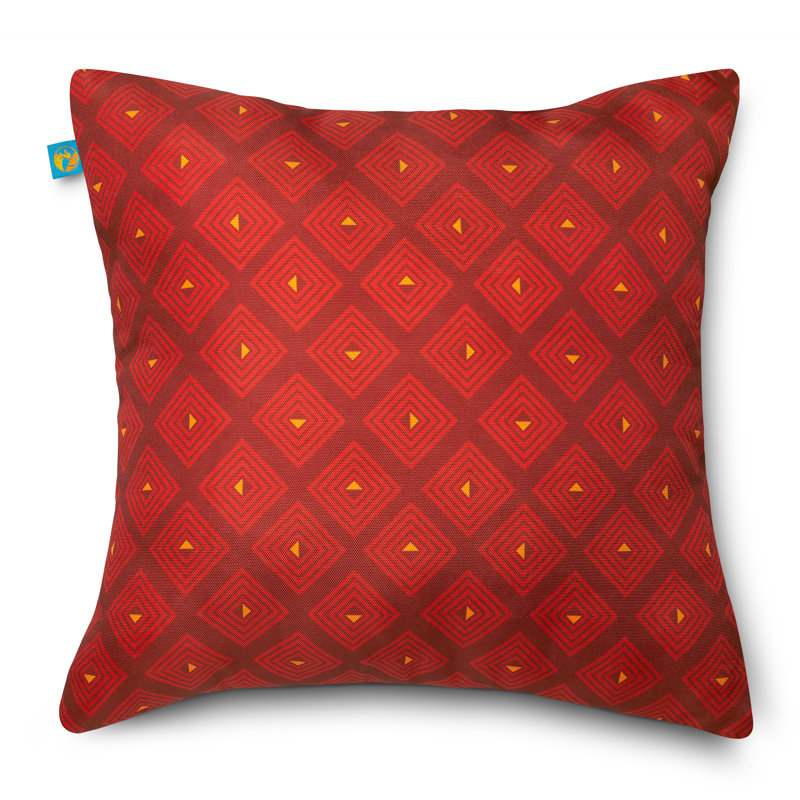 Gingham Outdoor Throw Pillow, Red