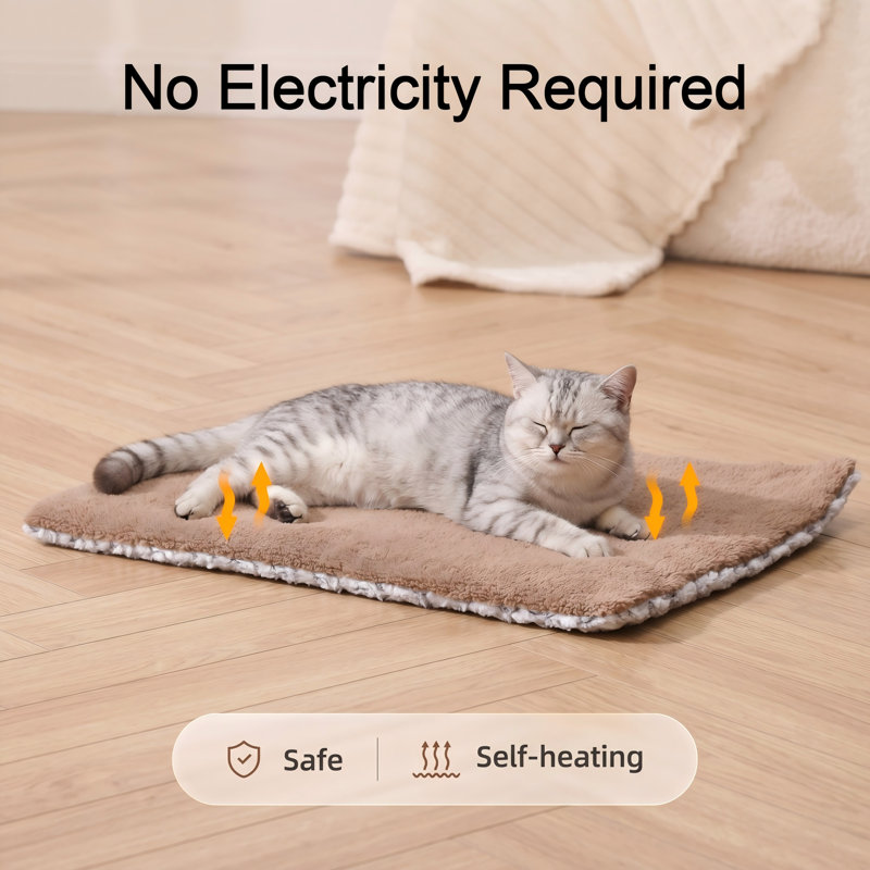 Lit chauffant auto-chauffant pour chat, double face, tapis thermique pour grands chatons et petits chiots, 30 po x 21 po
