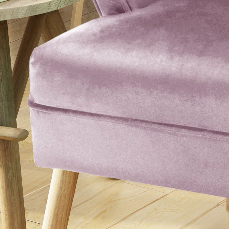 Chaise d'appoint Ballentine Mid-Century, Velours mauve lavande