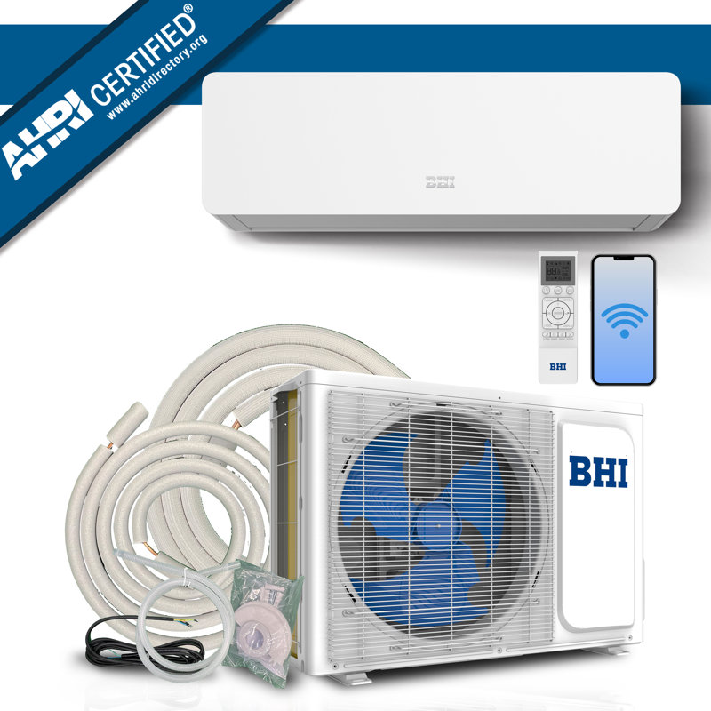 BHI 18000-BTU White Mini Split AC with Heater and Wi-Fi
