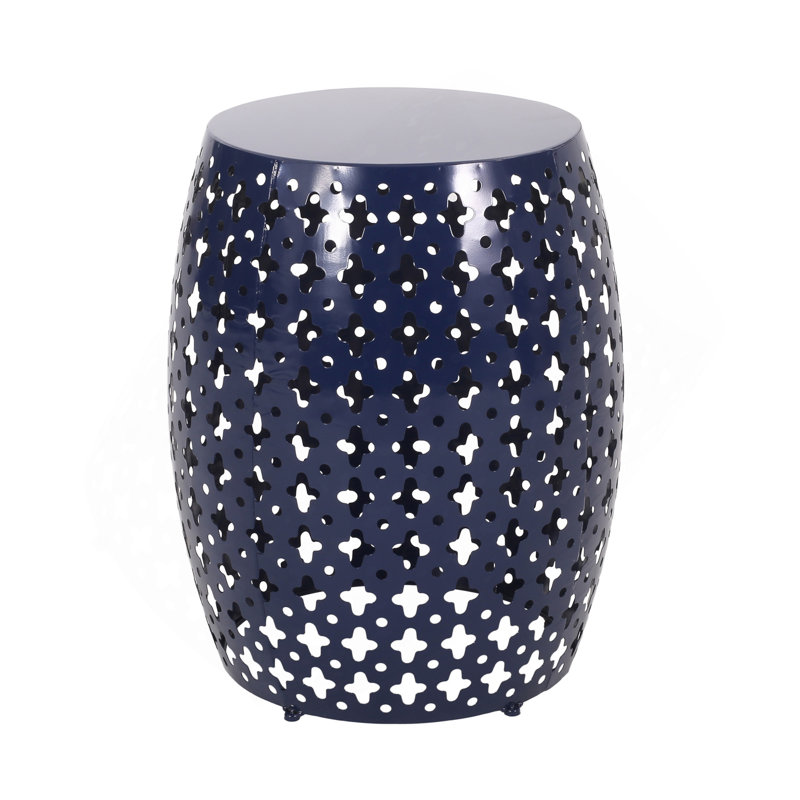 Metal End Table -Large, Navy Blue