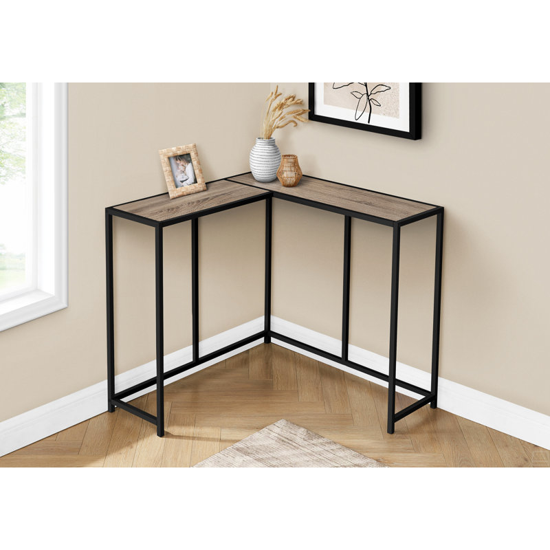 Corner Table Console Table, Taupe