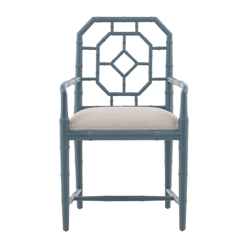 Furniture Classics Light Blue Mahogany Bamboo Arm Chair