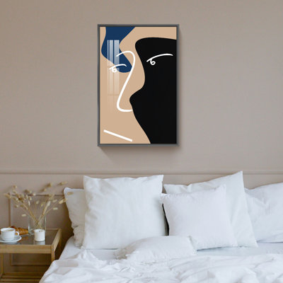 Œuvre d'art abstraite encadrée sur toile