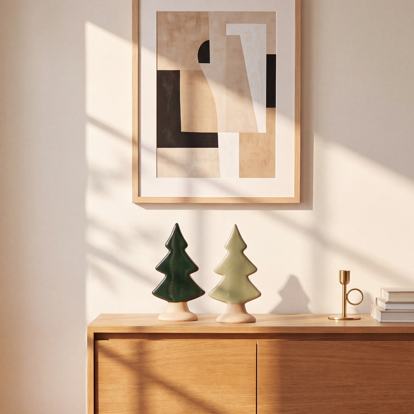 Stoneware Tabletop Tree with Unglazed Base