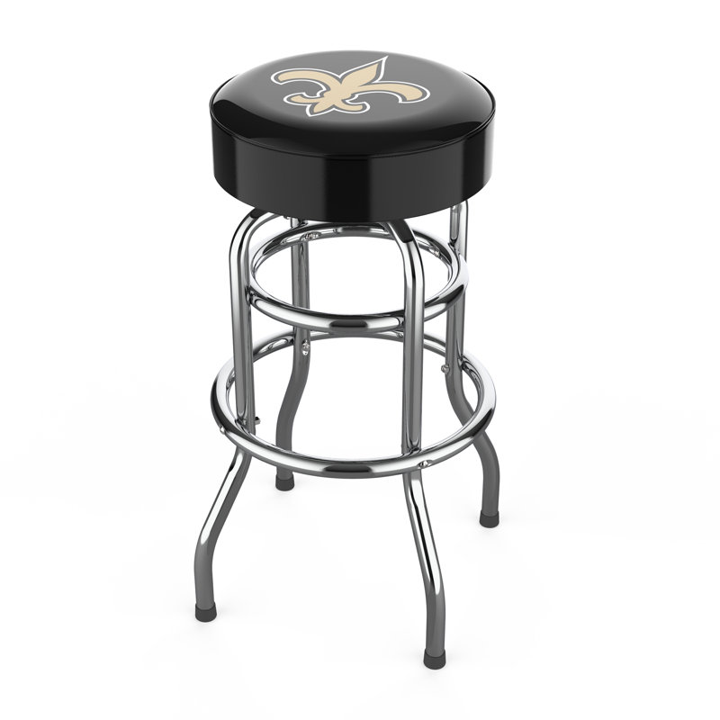 Commercial Grade Chrome Swivel Bar Stool with Vibrant Team Colors  , North Orleans Saints
