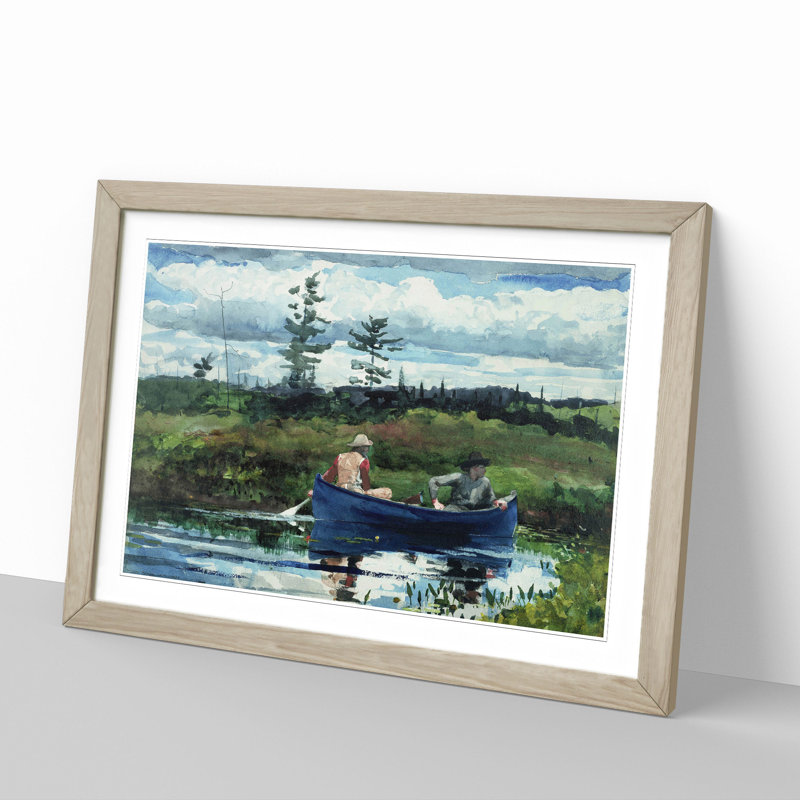 The Blue Boat by Winslow Homer - Picture Frame Painting, 48cm H x 65cm W x 2cm D, Oak Framed