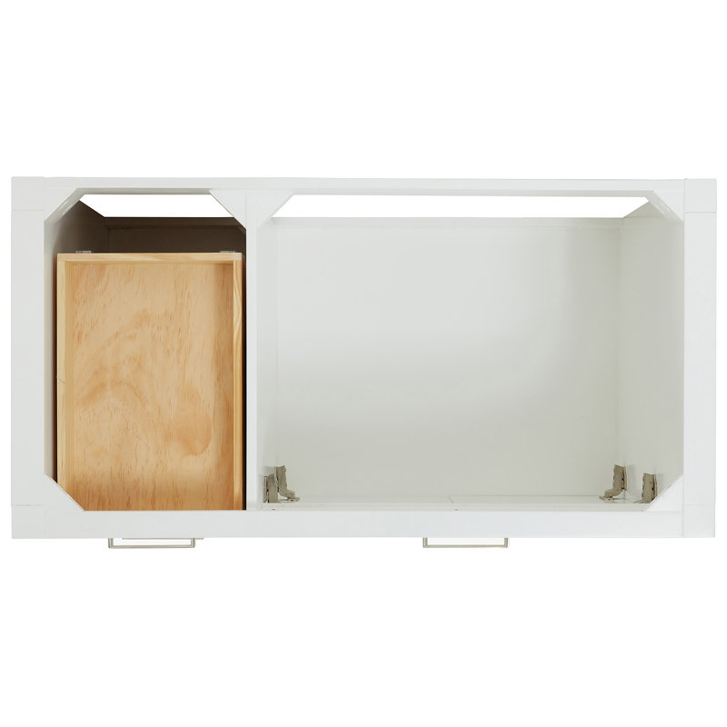 8_ARIEL Bristol 42 Single Sink Bathroom Vanity with Carrara White Quartz, Rectangle, White, 42"