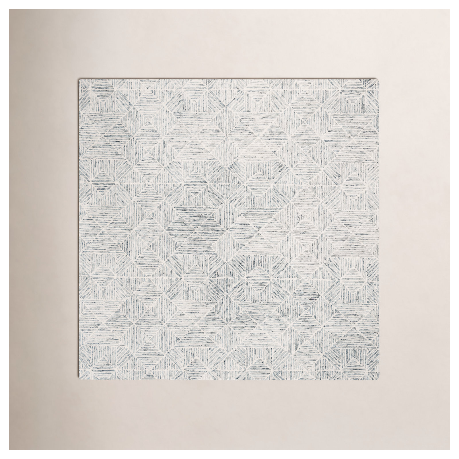 Linsly Handmade Light Green/Ivory Rug, Square 8'