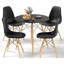 Ensemble de table de salle à manger moderne 5 pièces pour 4 tables de salle à manger rondes avec pieds en bois massif-96885288