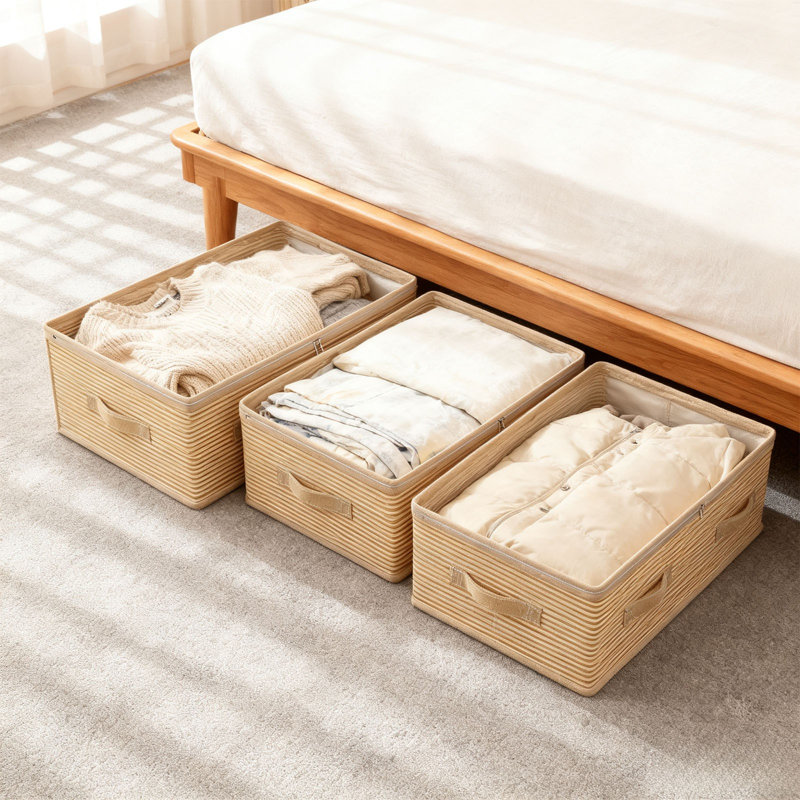  Under Bed Storage Containers, Fabric Clothes & Toys Organizers and Storage Bins, Heavy-Duty Organizing Containers for Closet, Bedroom, and Office