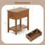 Table de bout étroite à 2 niveaux avec tiroir et tablette de rangement 2 pièces
