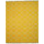 Tapis jaune en polyester noué à la main à motif de treillis transitionnel beige Durrant