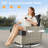7- Person Rattan Outdoor Seating Group With Swivel Rockers and Fire Pit Table-1991178356