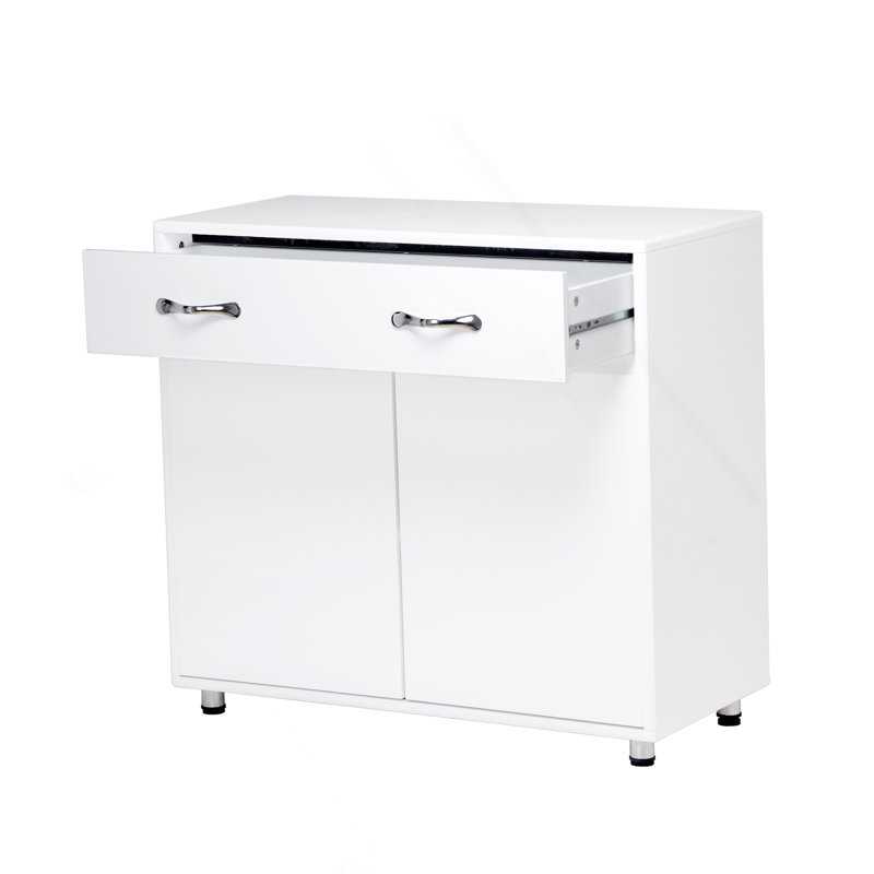Two Door Side Table-White