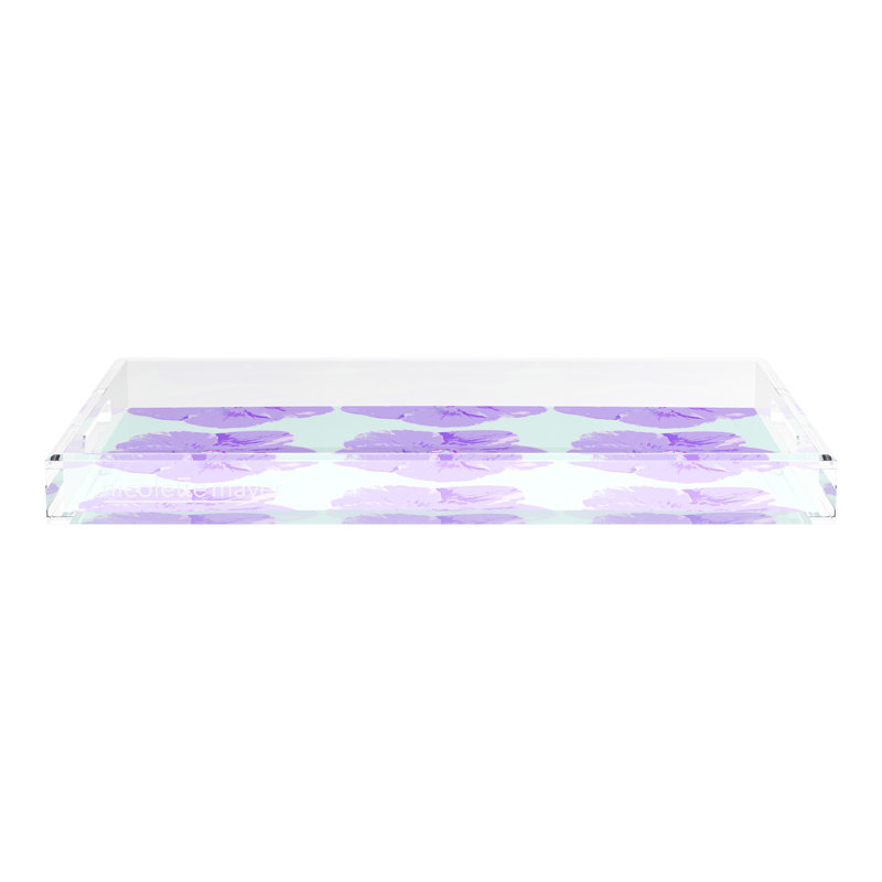 Hibiscus Acrylic Rectangle Decorative Tray, 2" H x 22.5" W x 14.5" D, Wander