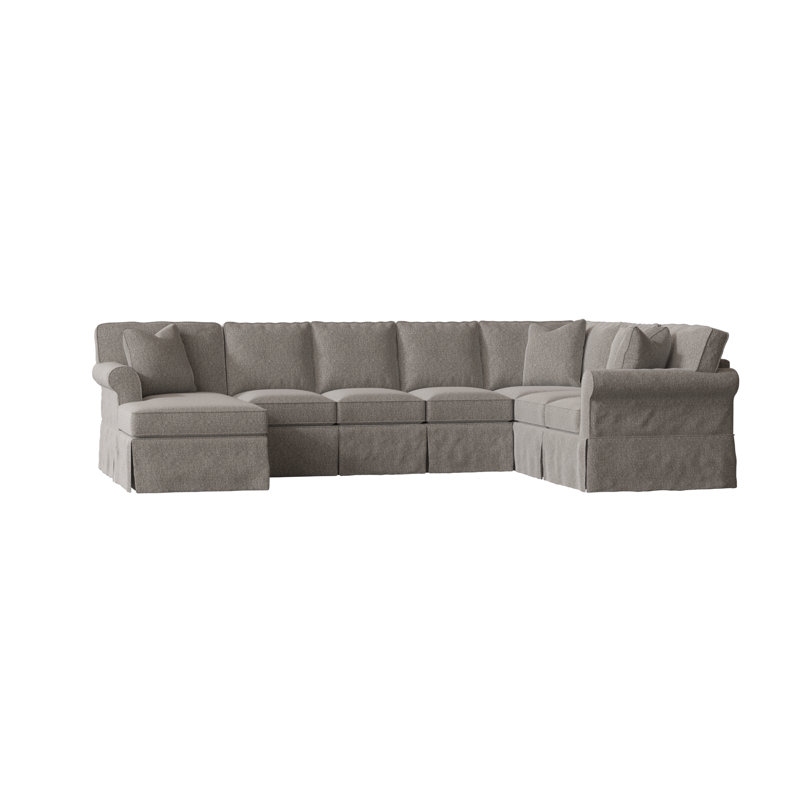 Thames Upholstered U-Shaped Sectional, Macarena Slate, Sugarshack Grey Flannel, Right Hand Facing
