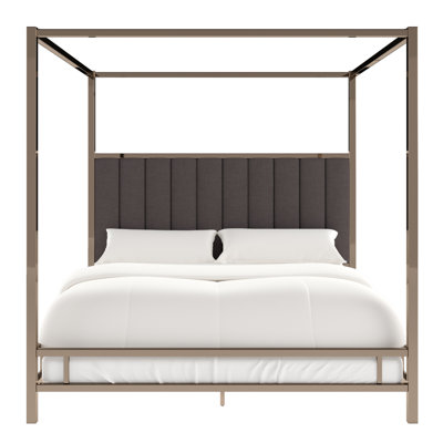 Upholstered Metal Canopy Bed