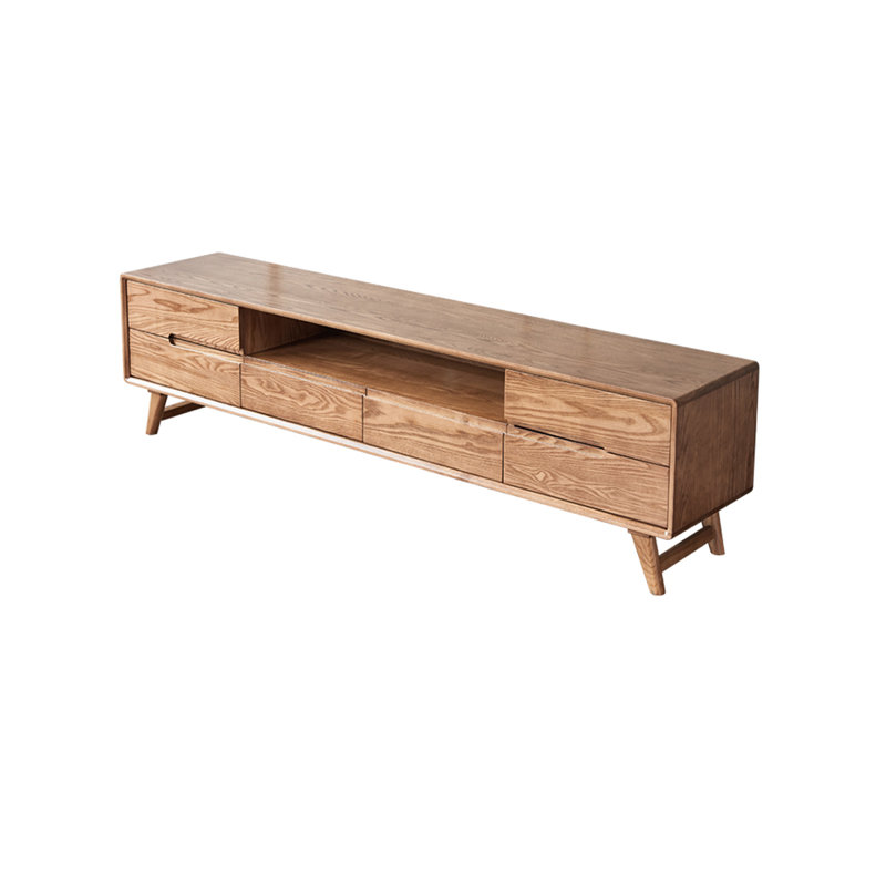 Meuble télé en bois de frêne durable, 59.05"