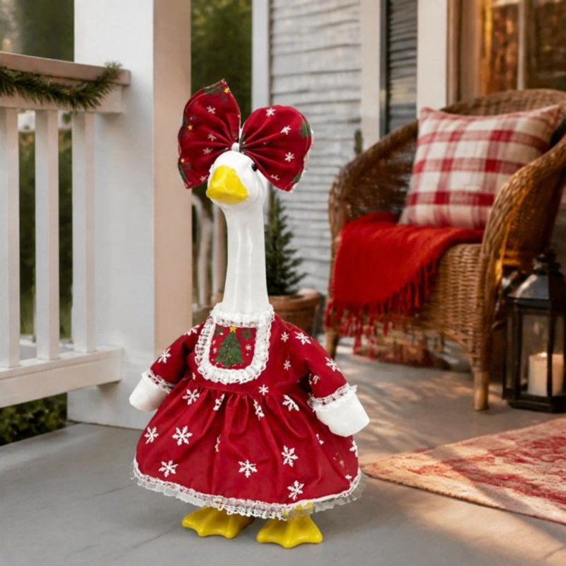 Ensemble de robes en dentelle rouge à flocons de neige pour costumes d'oies de 58 cm (23 pouces) - Décorations de Noël