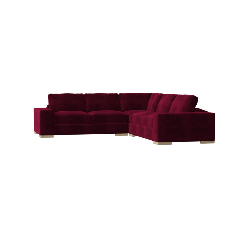Canapé modulaire Brann de 120 po de largeur Brann, Naturel, Velours bourgogne
