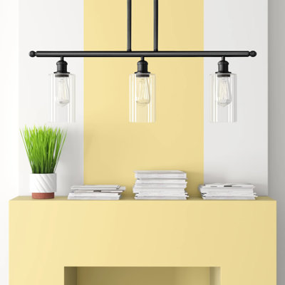 Lustre cylindrique à 3 lumières pour îlot de cuisine Glessite