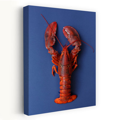 Vibrant, homard rouge, homard contemporain, impression d'art océan sur homard