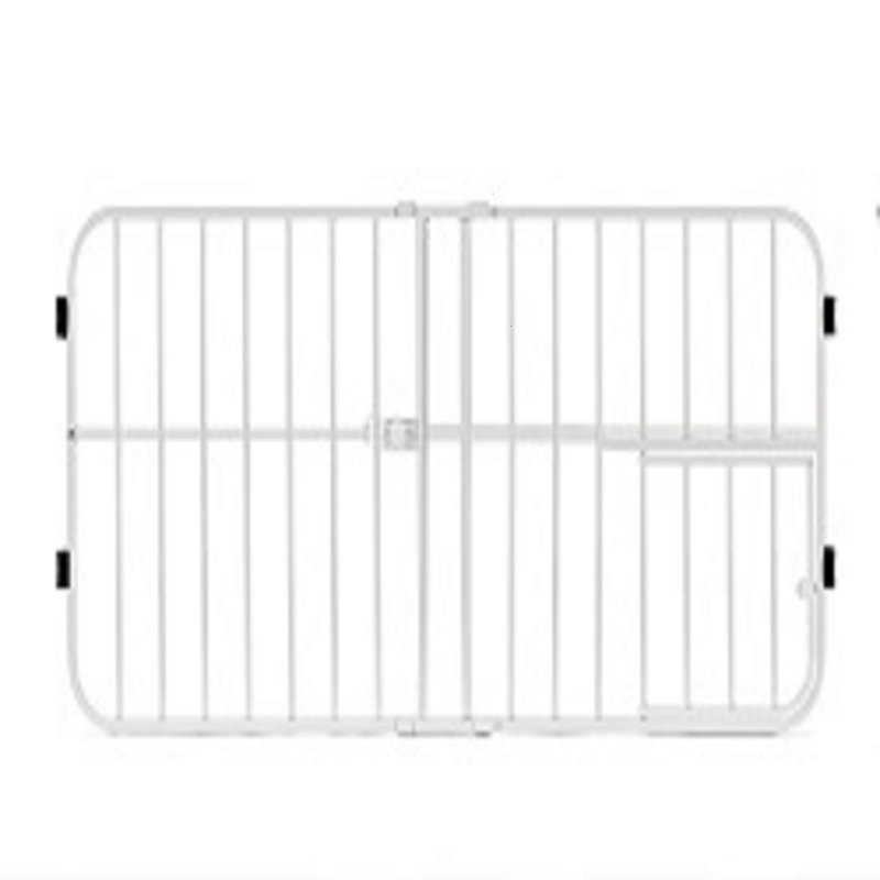 Metal Pressure Mounted Pet Gate With Door, Mini Tuffy (18" H x 26-38" W x 1" D), White