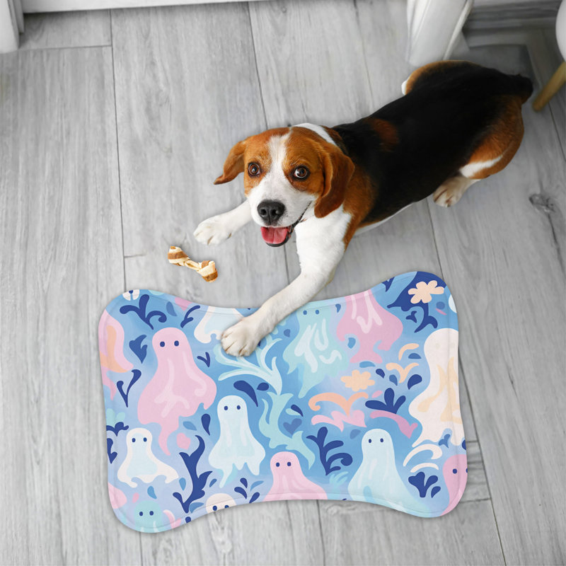 «Ghostly Watercolor Art» - Tapis d'alimentation en forme d'os