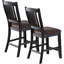 Ensemble de salle à manger de cuisine en bois foncé foncé avec 2 chaises hautes rembourrées en tissu-1341538209