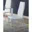 Chaises de salle à manger 2 pièces, métal blanc, revêtement en similicuir, 2 pièces, ultra moderne