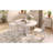 Rustic 5-Piece Extendable Dining Table Set Round Trestle Table and 4 Cross Back Dining Chairs for Kitchen, Dining Room, Gray