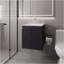 Meuble-lavabo avec deux portes Shoshoni, wengé-704055722