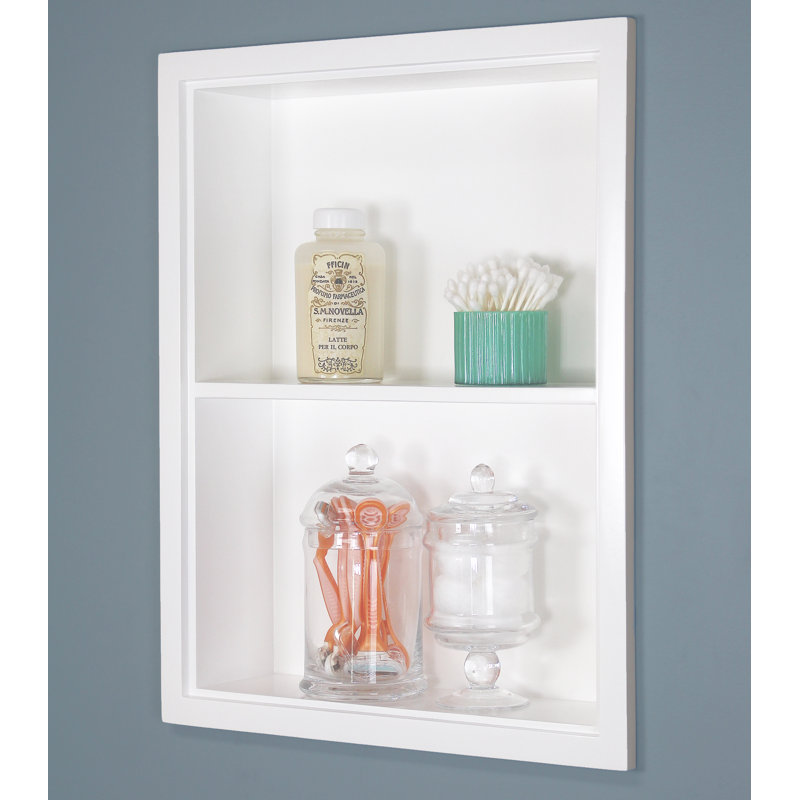 14x18 White Recessed Wall Niche with Plain Back