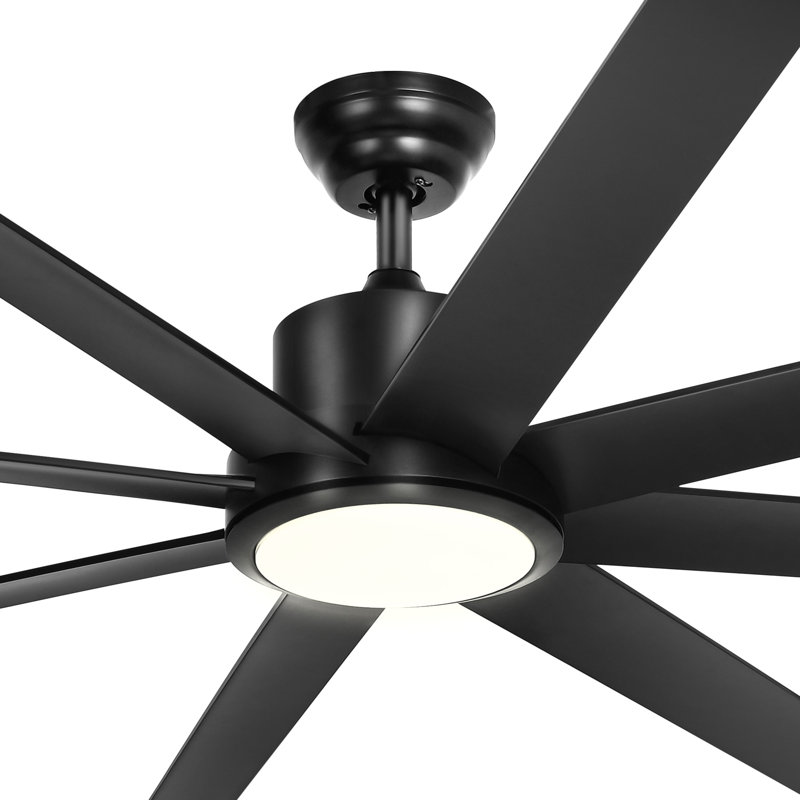 Wrought Studio™ 72'' Ceiling Fans with Lights and Remote Control for Indoor, Black