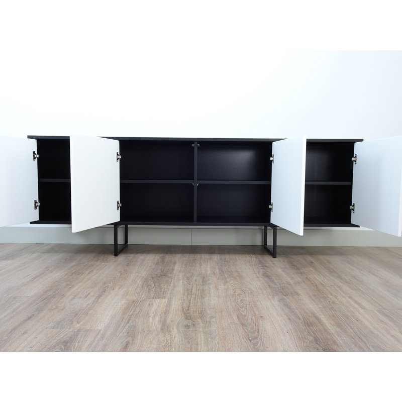 Largo 204cm Sideboard, Black/White