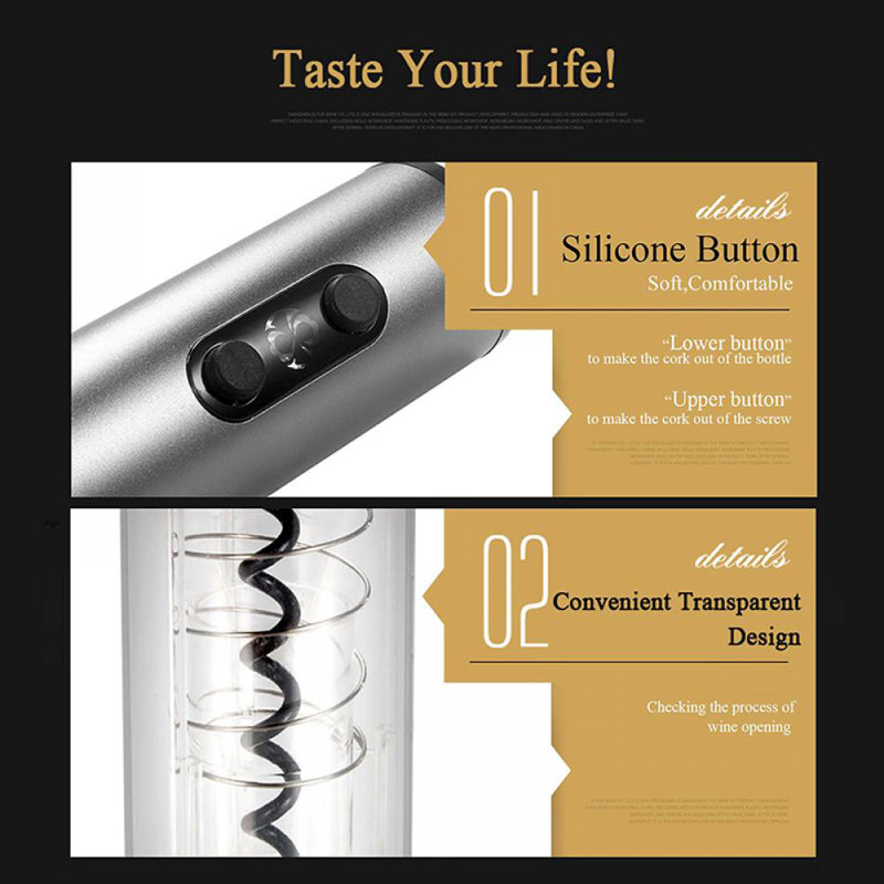 Malcolm Stainless Steel Electric Wine Opener, Red