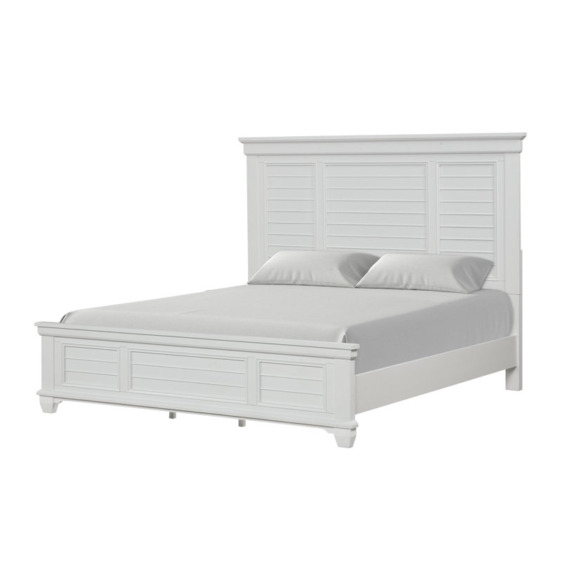 Solid Wood Panel Bed, Queen