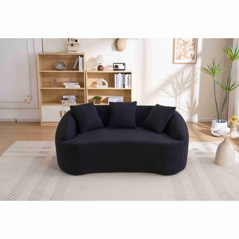 Causeuse Curved Modern, Noir