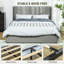 Structure de grand lit HOMcom - aucun sommier requis, solide et robuste Spacieux, assemblage facile (gris clair)-1557506148