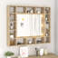 Ivenita Wood Flat Wall Mirror with Shelves-435163237