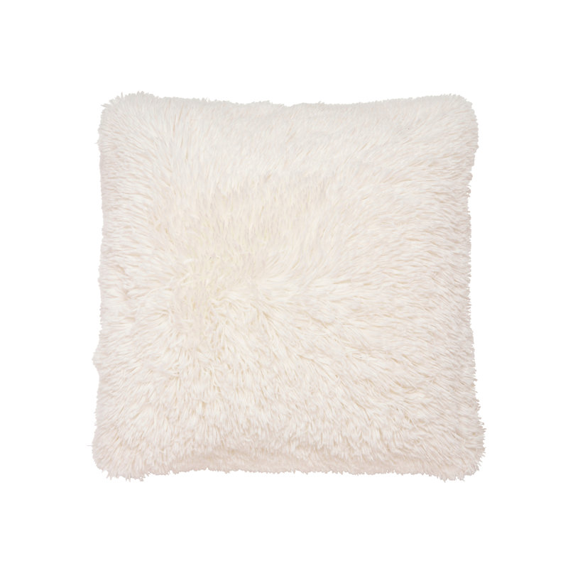 Cuddly Deep Pile Faux Fur Cushion Cover, Cream