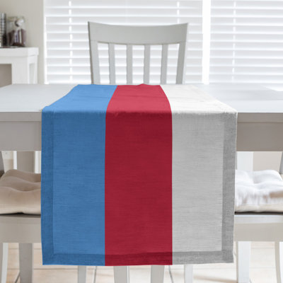 Tennessee Red Football Stripes Table Runner