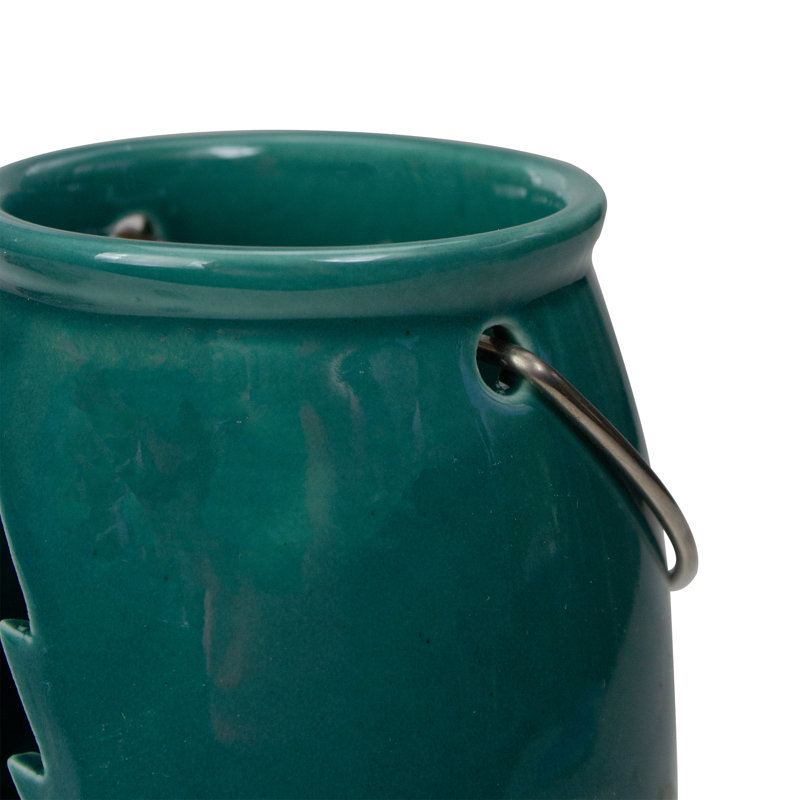 Porte-bougie de Noël 3 po vert foncé avec découpe d'arbre
