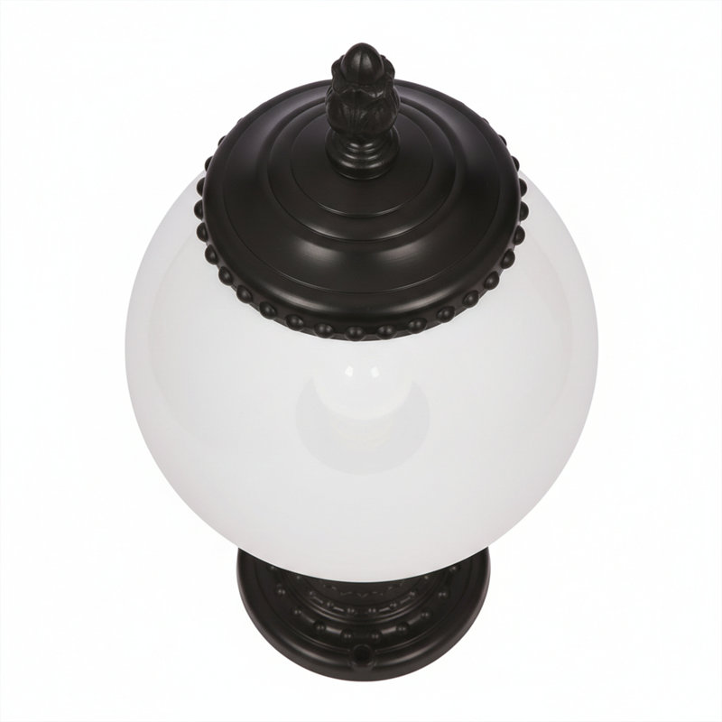 Grandview 1-Light Large Outdoor Post Globe, Ink/Porcelain