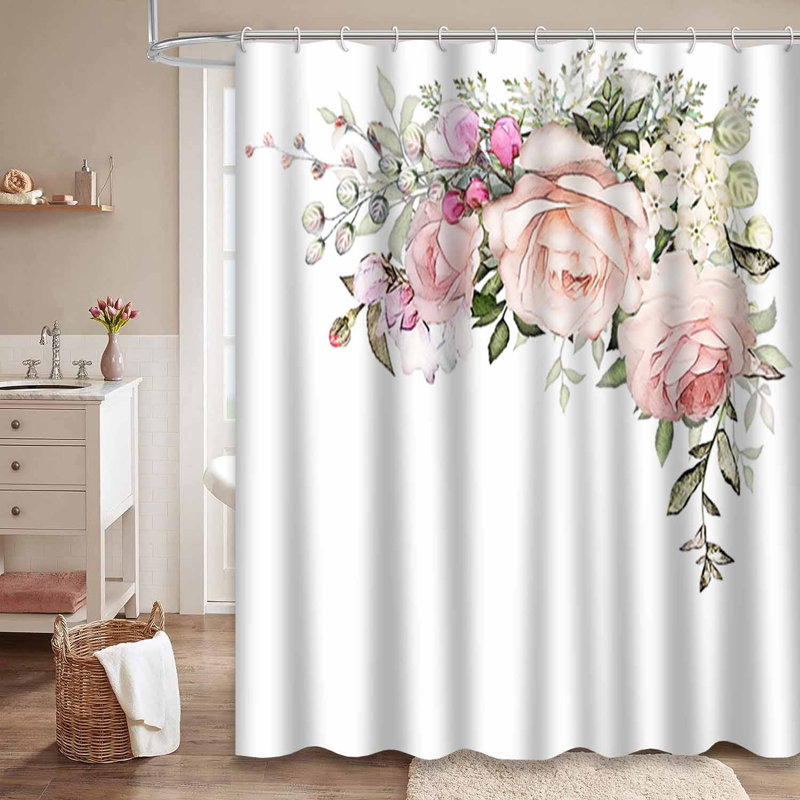 Branche de feuilles de rose rétro avec 12 crochets, L 72 po x l 78 po