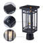 Lampadaire solaire extérieur noir avec ampoule à DEL incluse