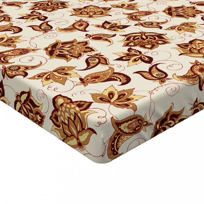 Microfiber Fitted Sheet, Full Fitted Sheet, Brown Floral