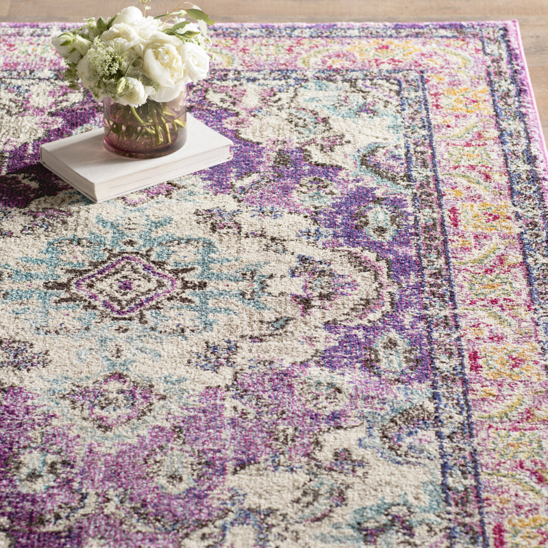 Almyra Oriental Area Rug, Rectangle 9' x 12', Navy/Light Blue