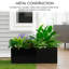 Jardinière rectangulaire Kozyard 38 po L x 15 po l x 16 po H, jardinière en méta pour utilisation intérieure et extérieure par tous les temps, avec trous de drainage et doublure de culture amovible pour plantes, fleurs et arbustes